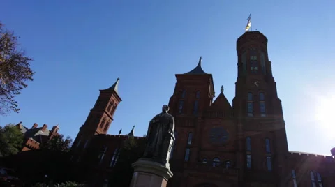 Smithsonian Building In Washington D.C. On Clear Day Vidéo 955152