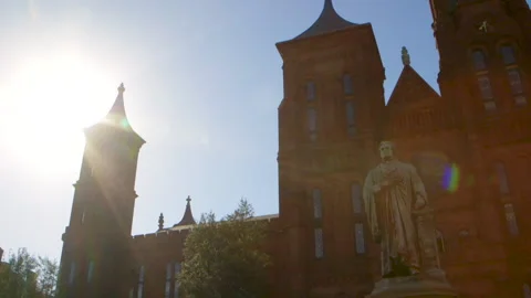 The Smithsonian Museum with a Lens Flare Stock Footage 141153536