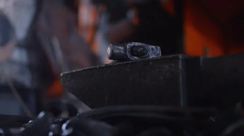 Smithwork on the workspace in the forge Stock Footage 44449031