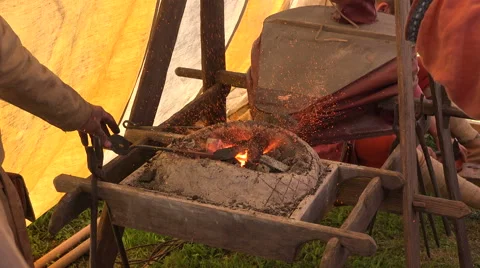 Smithy. Blacksmith's fur. 4K. Stock Footage 39994706
