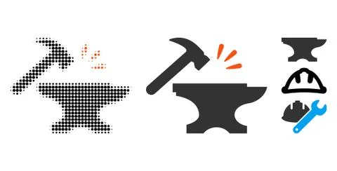 Smithy Halftone and Solid Icon Stock Illustration