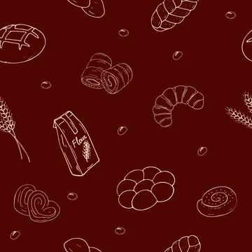 Smless pattern of bakery Stock Illustration