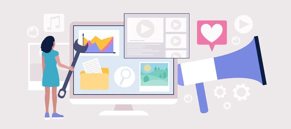 SMM and project management Stock Illustration