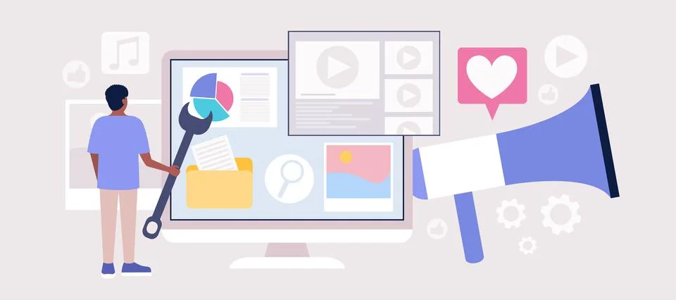 SMM and project management Stock Illustration