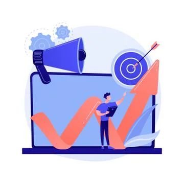 SMM, internet promotion vector concept metaphor. Stock Illustration