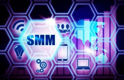 SMM,background model concept Business Internet ,Innovation Computer Data Stock Illustration
