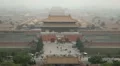Smog, Aerial View, Gate to Forbidden City, Center Beijing, China, Air Pollution HD Footage