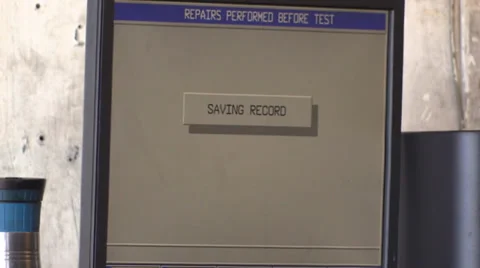 Smog check, emissions control station 스톡 동영상 34297988