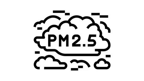 Smog cloud labeled air pollution line icon animation Stock Footage 326122135