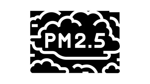 Smog cloud labeled air pollution glyph icon animation Stock Footage 326140672