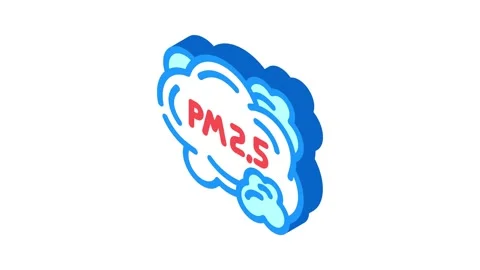 Smog cloud labeled air pollution isometric icon animation Stock Footage 327275564