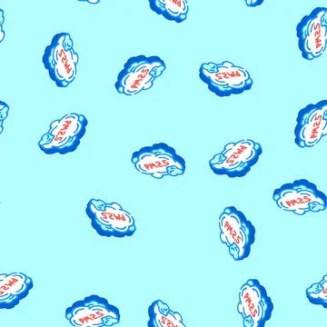 Smog cloud labeled air pollution isometric icon seamless pattern イラスト素材