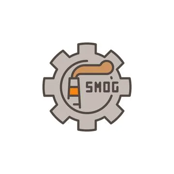 Smog Cog Wheel vector concept colored icon or sign Stock Illustration