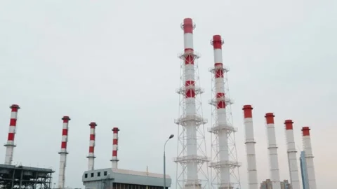 Smog Emission Pipe Factory techm technological world ecology pollution Stock Footage 166447452