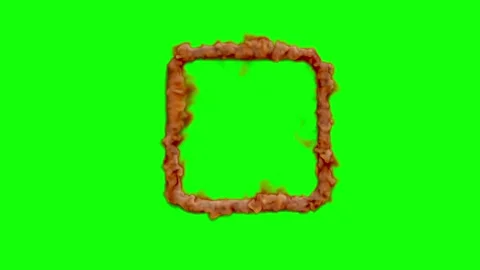 Smog Empty frame with fire border glowing, burning flame Stock Footage 136214143