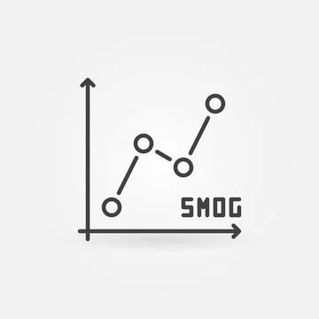 Smog Graph outline vector concept icon or sign Illustrazione stock