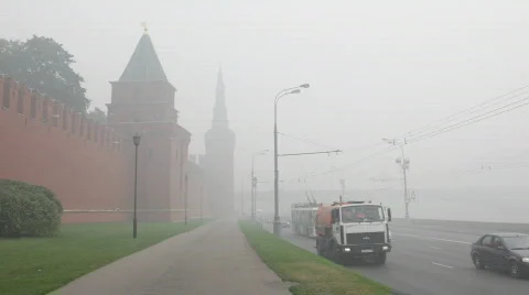 Smog in Moscow Stock Footage 800149