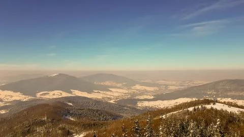 Smog in the mountains Stock Photos