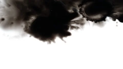 Smog like pattern of ink blot on white screen 動画素材 147702390