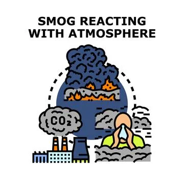 Smog reacting with atmosphere causing air pollution Ilustración de archivo