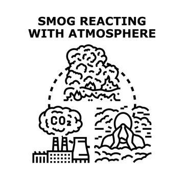 Smog reacting with atmosphere causing air pollution Ilustración de archivo
