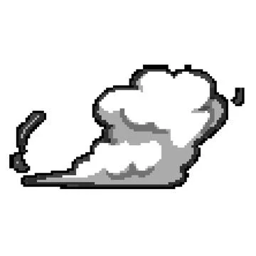 Smog smoke cloud pixel art vector illustration Stock Illustration