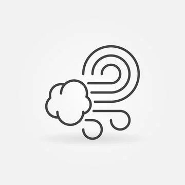 Smog Wind vector thin line concept icon or symbol Stock Illustration