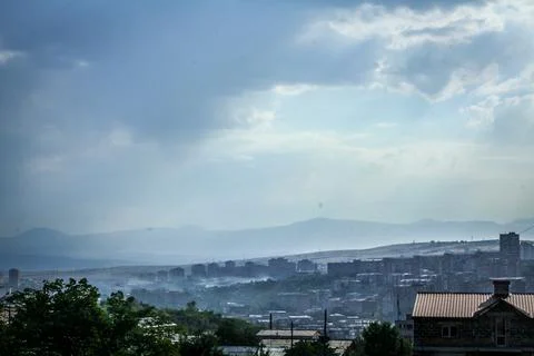 Smog Yerevan Foto stock