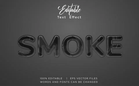 Smoke 3D Editable Text Effect Vector Design Stock Illustration