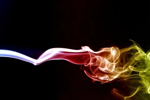 Smoke abstract in black background Stock Photos