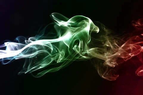 Smoke abstract in black background Stock Photos