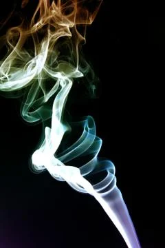 Smoke abstract in black background Stock Photos
