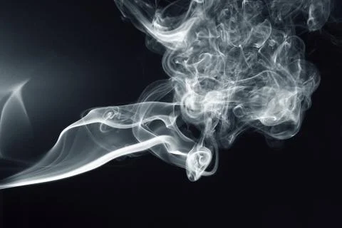Smoke abstract in black background Stock Photos