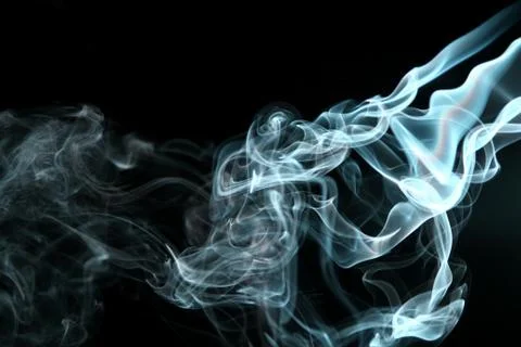 Smoke abstract in black background Stock Photos
