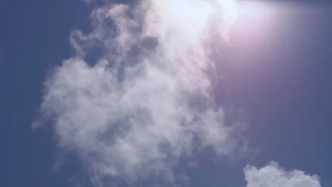Smoke abstract. Smoke cloud. Smoke on blu background in sun light. Smoke effect Stock Footage 127224282