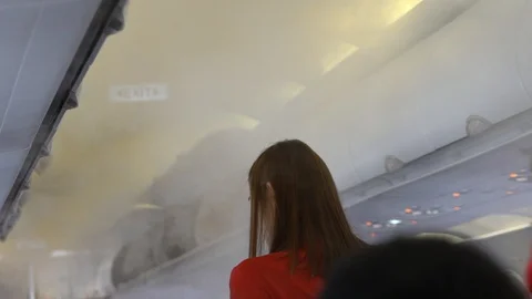 Smoke in an airplane Stock Footage 104188388