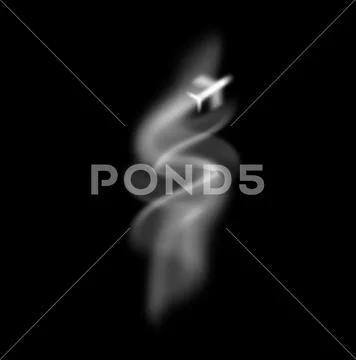 Smoke airplane. White smoke PSD Template