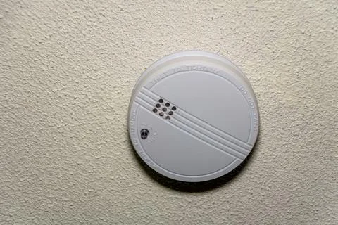 Smoke alarm on the ceiling Stock Photos