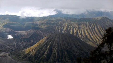 Smoke And Ash From Mt Bromo Volcano Java Indonesia Stock Footage 89977759