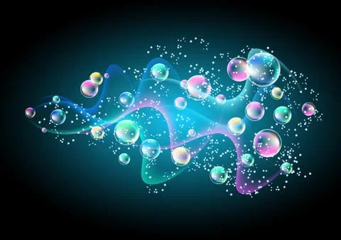 Smoke and bubbles Stock Illustration