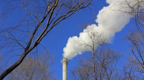 Smoke and chimney,in Beijing Stock Footage 44317702