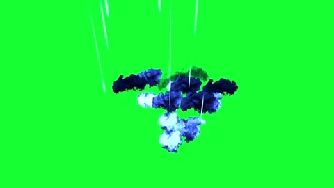 Smoke and Cloud Impact Effect with Highlighted Details on Green Screen Stock Footage 264626566
