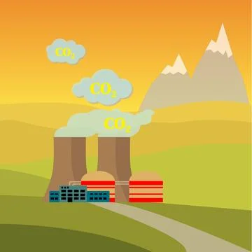 Smoke and CO2 Stock Illustration