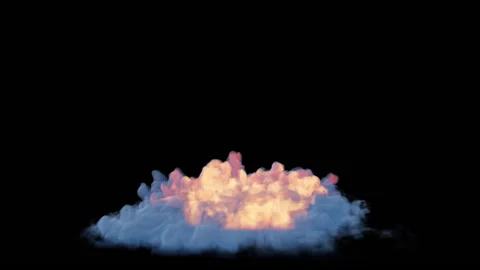 Smoke and Fire boiling, seamless loop, against black Stock Footage 150505017