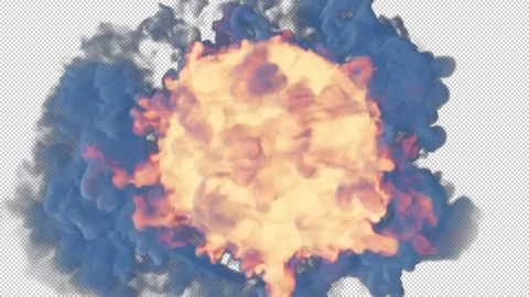 Smoke and Fire boiling, upper view, seamless loop, Alpha Channel Stock Footage 171110717