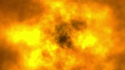 Smoke and fire explosion with flames and sparks in dark night sky Vídeos de archivo 337955968