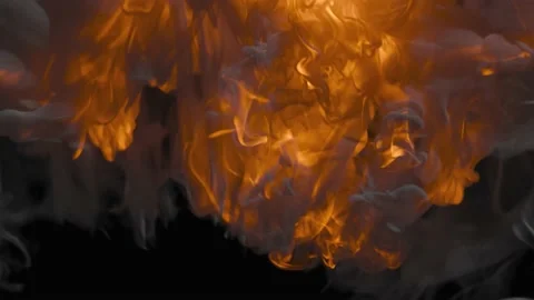 Smoke And Flames transition alpha mask Stock Footage 203947130