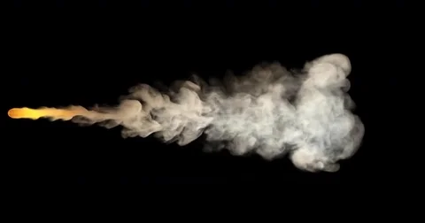 Smoke and fume 3d simulation in 4k side view Stock Footage 72466463
