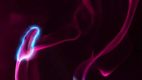 Smoke and lightning pattern. Pink smoke and blue lightning dance Stock Footage 296479336