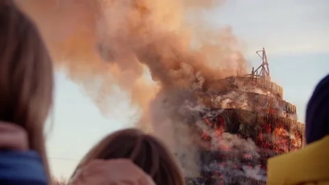 Smoke on the background of people Stock Footage 176383241